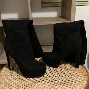 Black knee high booty high heels